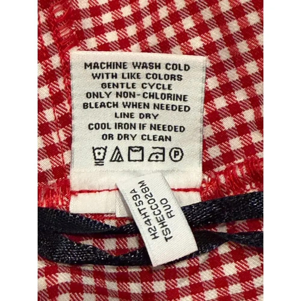 Tommy Hilfiger Bermuda Shorts 14 EUC Red White Gingham Plaid Pull On Stretch